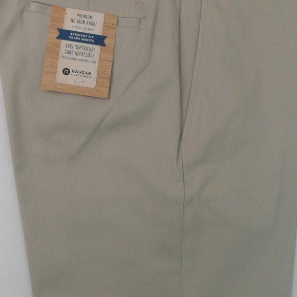 NWT: Haggar Mens Premium No Iron Khaki - Picture 2 of 3